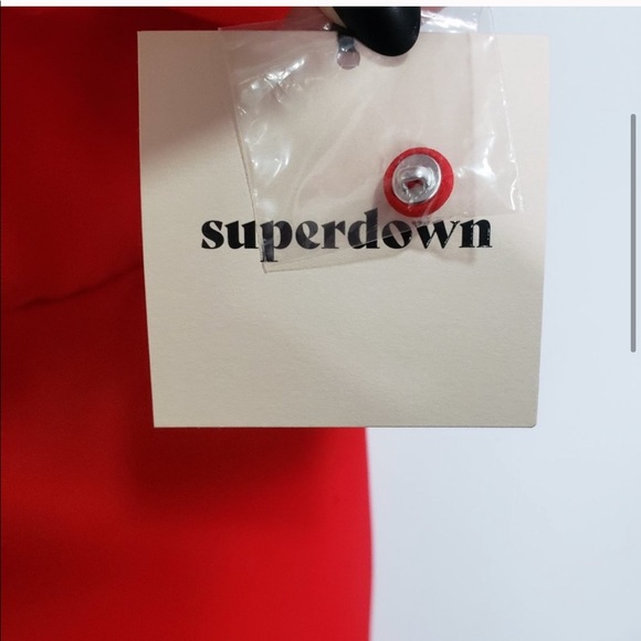 New Superdown Sela Halter Mini Dress Red - Picture 4 of 6